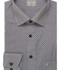 Marvelis grote maat overhemd blauw en beige dessin