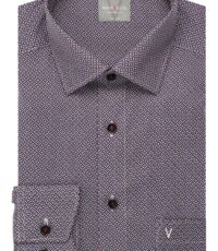 Marvelis grote maat overhemd blauw en bordeauxrood dessin