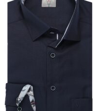 Marvelis grote maat overhemd blauw ingeweven dessin