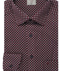 Marvelis grote maat overhemd bordeauxrood en blauw dessin1