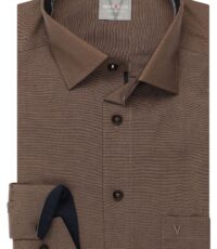 Marvelis grote maat overhemd taupe design comfort fit