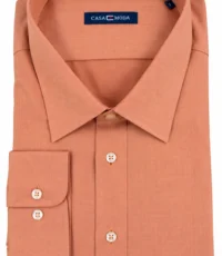 Casa Moda grote maat overhemd lange mouw oranje. Overhemd met lange mouwen en borstzakje in 100% katoen 6XL
