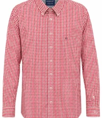 Giordano grote maat overhemd lange mouw rood en wit ruitje