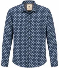Lerros overhemd lange mouw blauw fantasie design